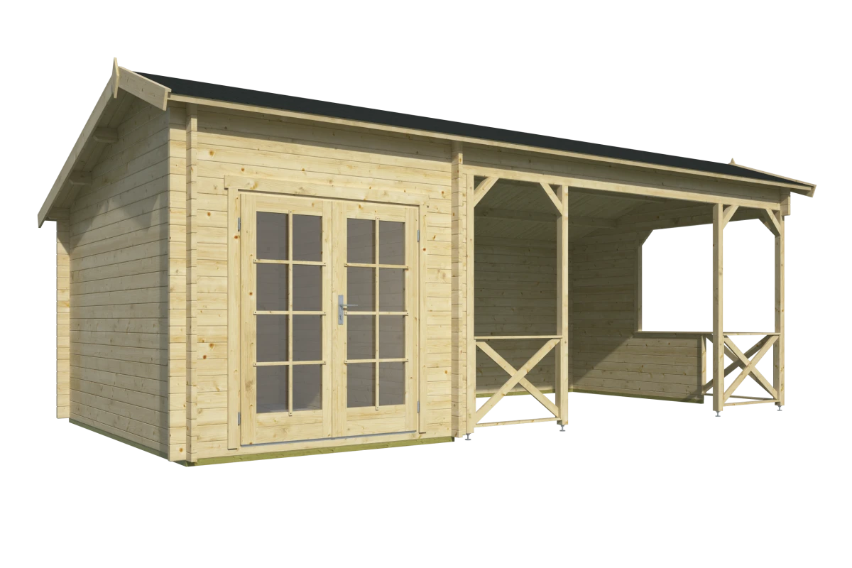 Blokhut – Tuinhuis Kukka | 40 mm | vuren Red Class Wood geïmpregneerd