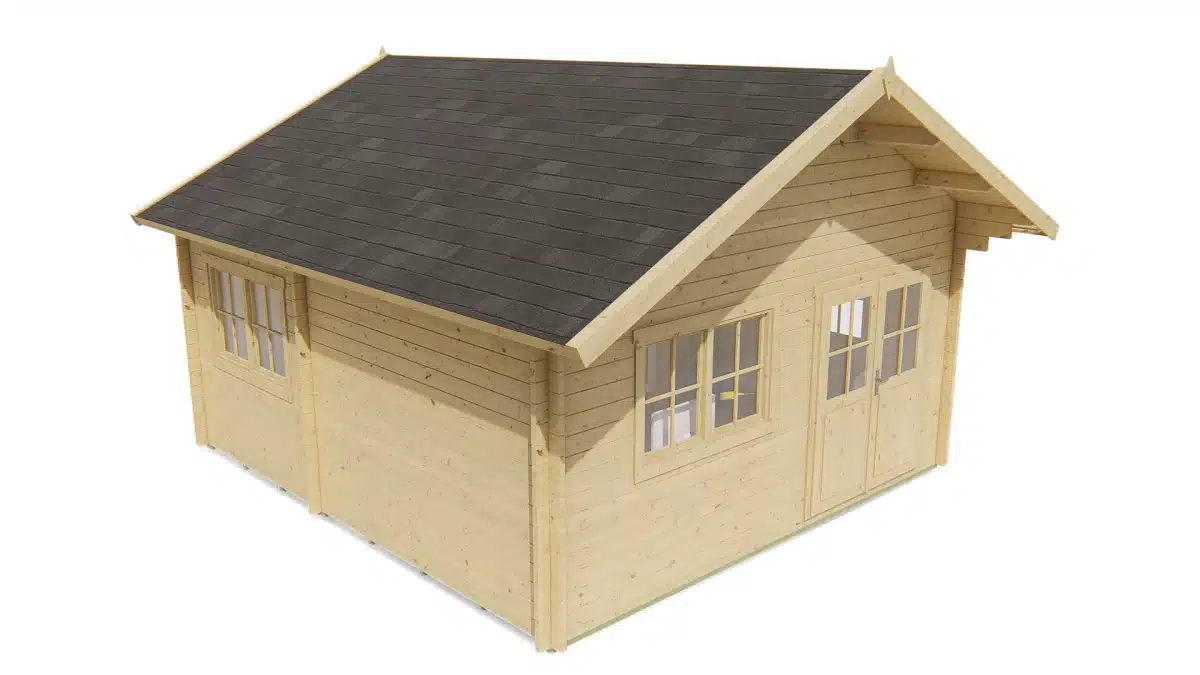 Blokhut – Tuinhuis Llanes | 44 mm | groen geïmpregneerd