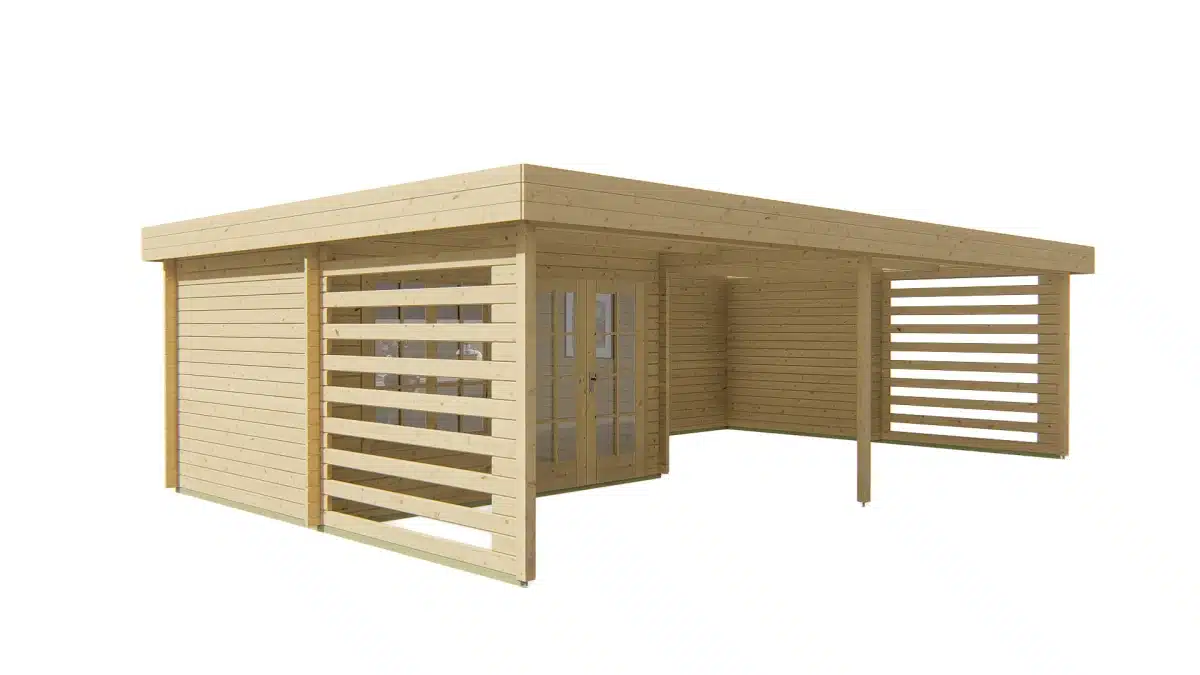 Blokhut – Tuinhuis Lilou | 40 mm | vuren groen geïmpregneerd
