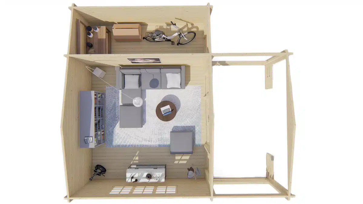 Blokhut – Tuinhuis Manchester | 58 mm | vuren groen geïmpregneerd