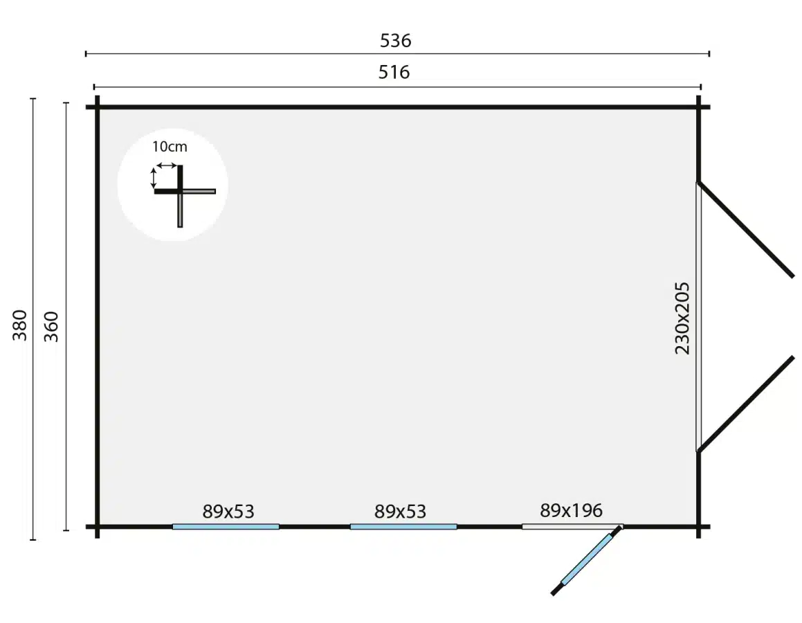 Garage Marketta | 44 mm | vuren honinggeel geïmpregneerd