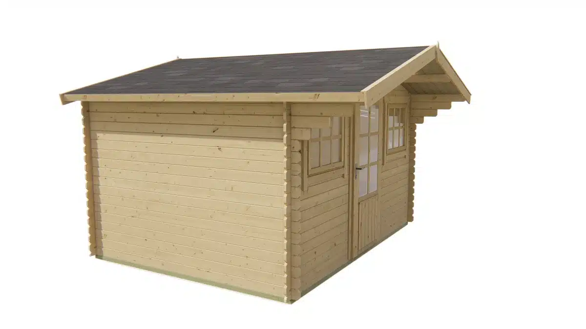 Blokhut – Tuinhuis Mika | 28 mm | vuren grijs geïmpregneerd