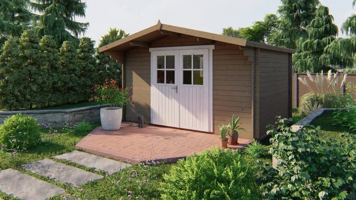 Blokhut – Tuinhuis Murcia | 34 mm | vuren honinggeel geïmpregneerd