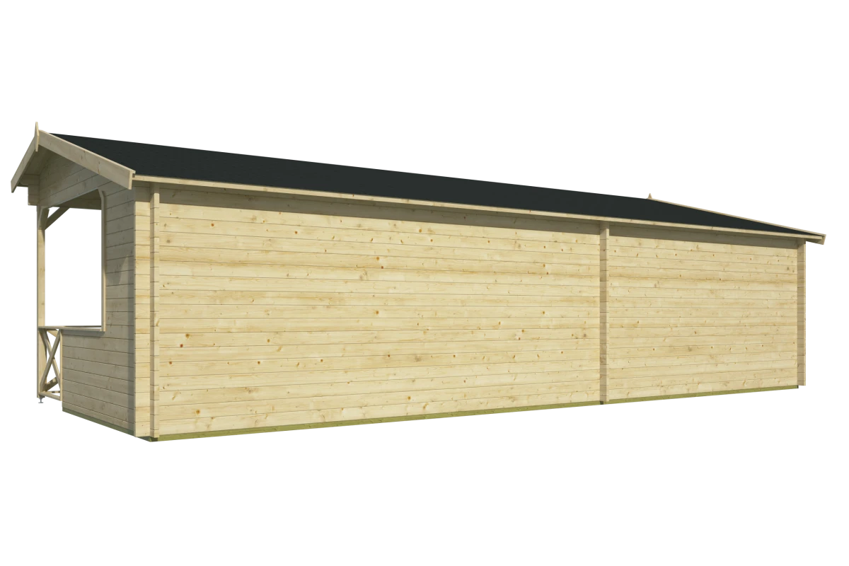 Blokhut – Tuinhuis Mokka | 40 mm | vuren grijs geïmpregneerd