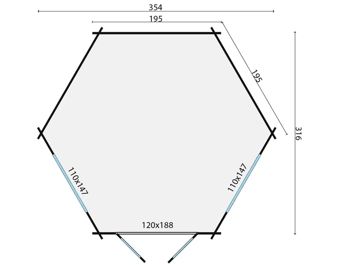 Blokhut – Tuinhuis Nora | 34 mm | vuren honinggeel geïmpregneerd