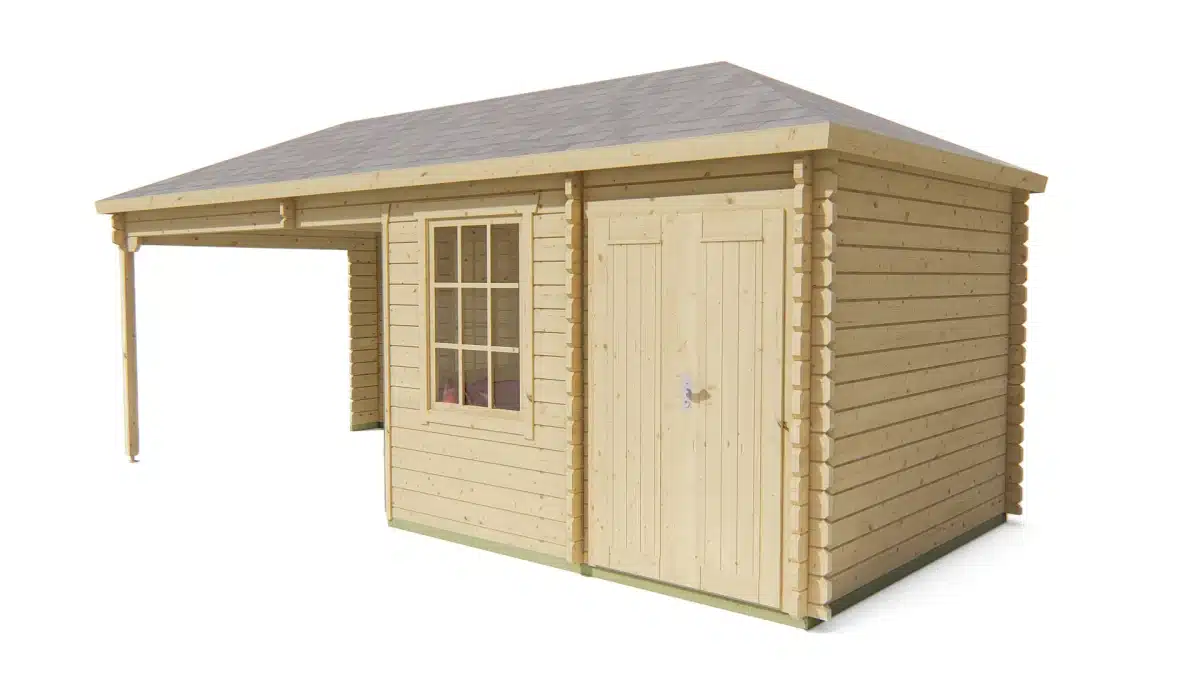 Blokhut – Tuinhuis Olson | 44 mm | vuren Red Class Wood geïmpregneerd