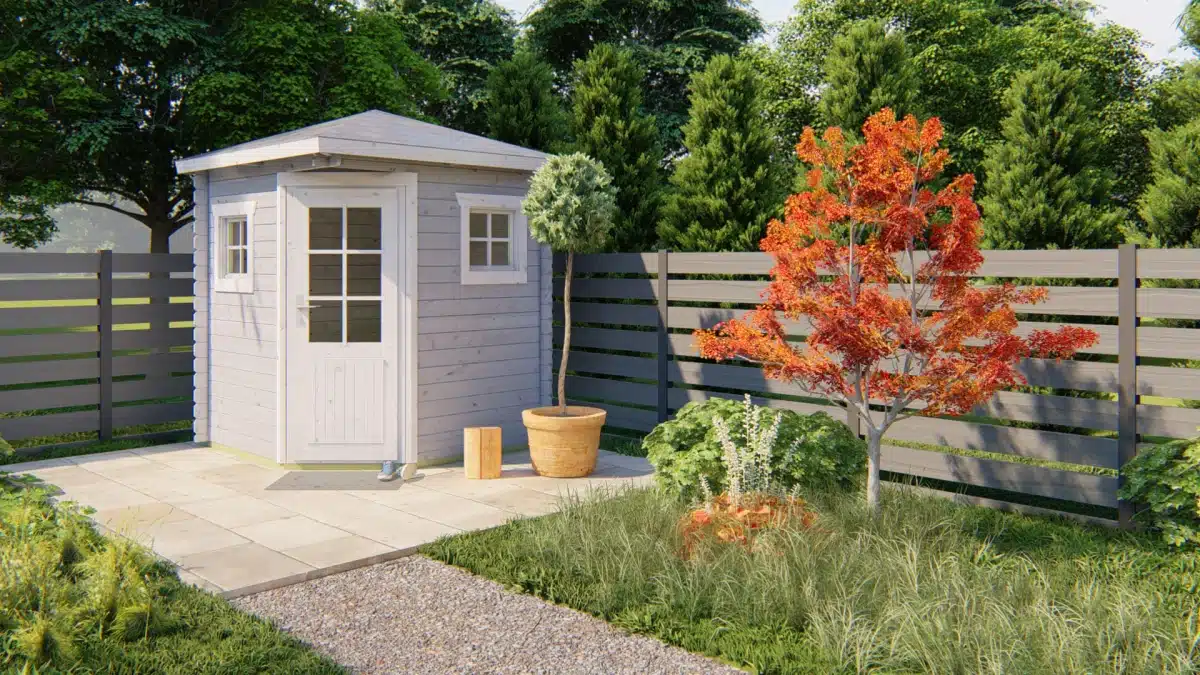 Blokhut – Tuinhuis Petra | 28 mm | groen geïmpregneerd