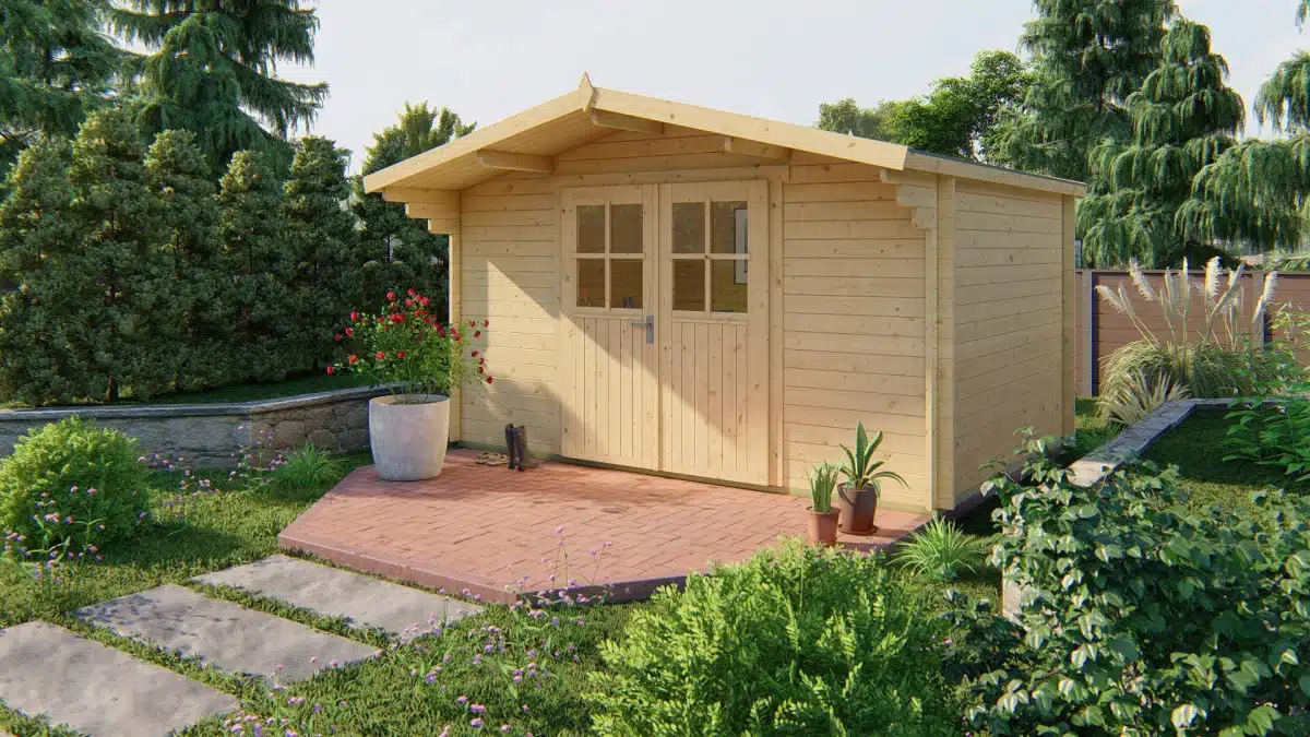 Blokhut – Tuinhuis Murcia | 34 mm | vuren groen geïmpregneerd