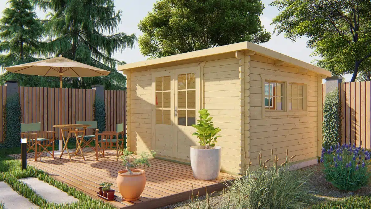 Blokhut – Tuinhuis Loya | 28 mm | vuren Red Class Wood geïmpregneerd