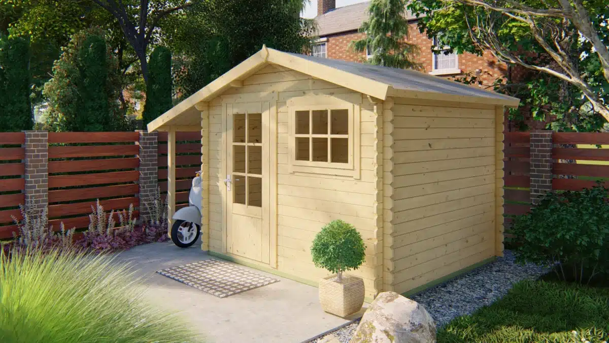 Blokhut – Tuinhuis Lars | 28 mm | vuren groen geïmpregneerd