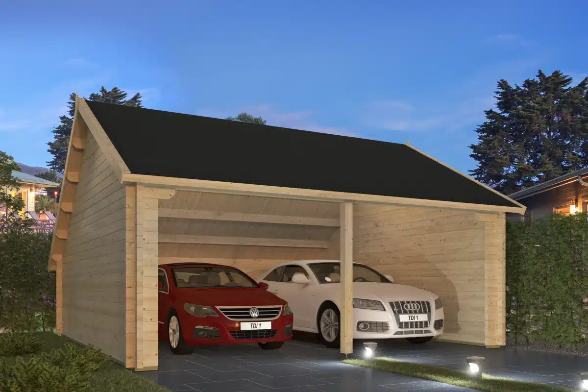 Garage-kapschuur Nysse | 70 mm | vuren grijs geïmpregneerd