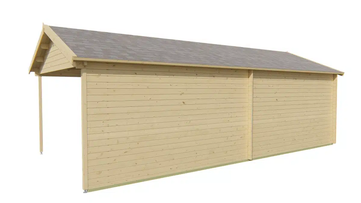 Blokhut – Tuinhuis Kwaspa | 44 mm | vuren honinggeel geïmpregneerd