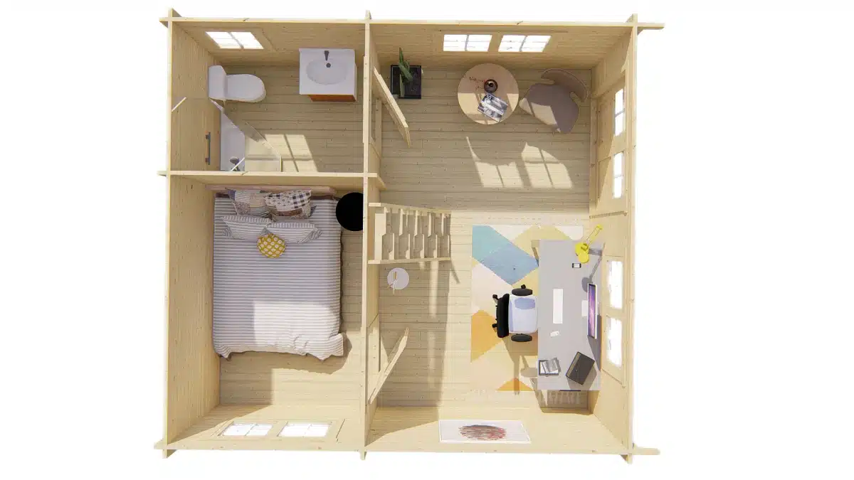 Blokhut – Tuinhuis Llanes | 44 mm | honinggeel geïmpregneerd