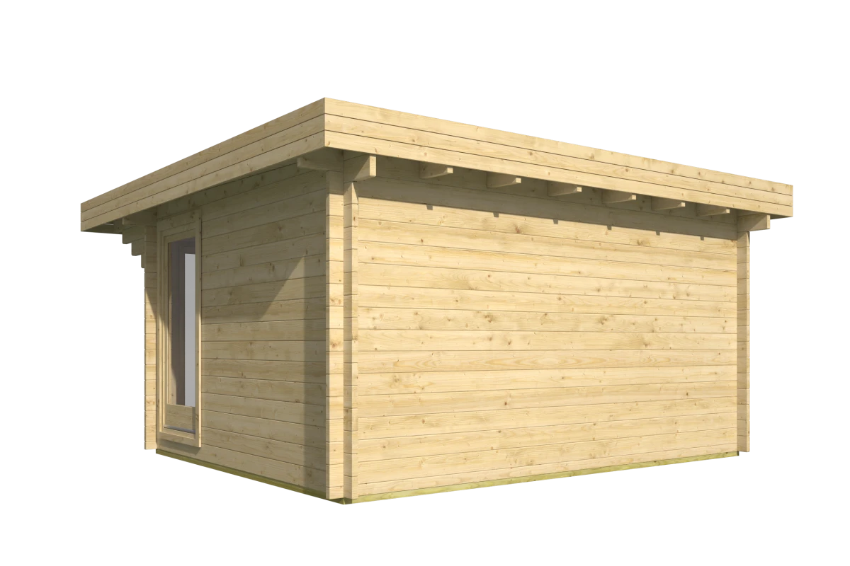 Blokhut – Tuinhuis Lory | 44 mm | vuren bruin geïmpregneerd