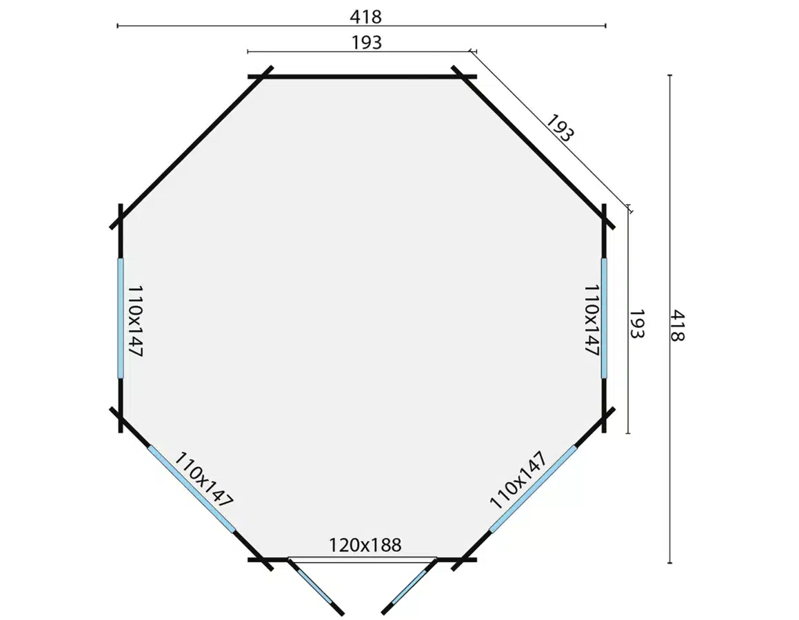 Blokhut – Tuinhuis Lynn | 44 mm | vuren Red Class Wood geïmpregneerd