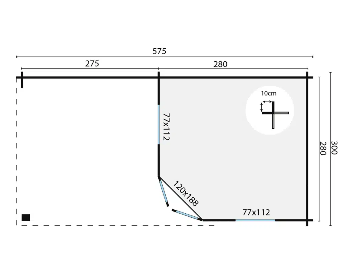 Blokhut – Tuinhuis Markku | 28 mm | vuren Red Class Wood geïmpregneerd