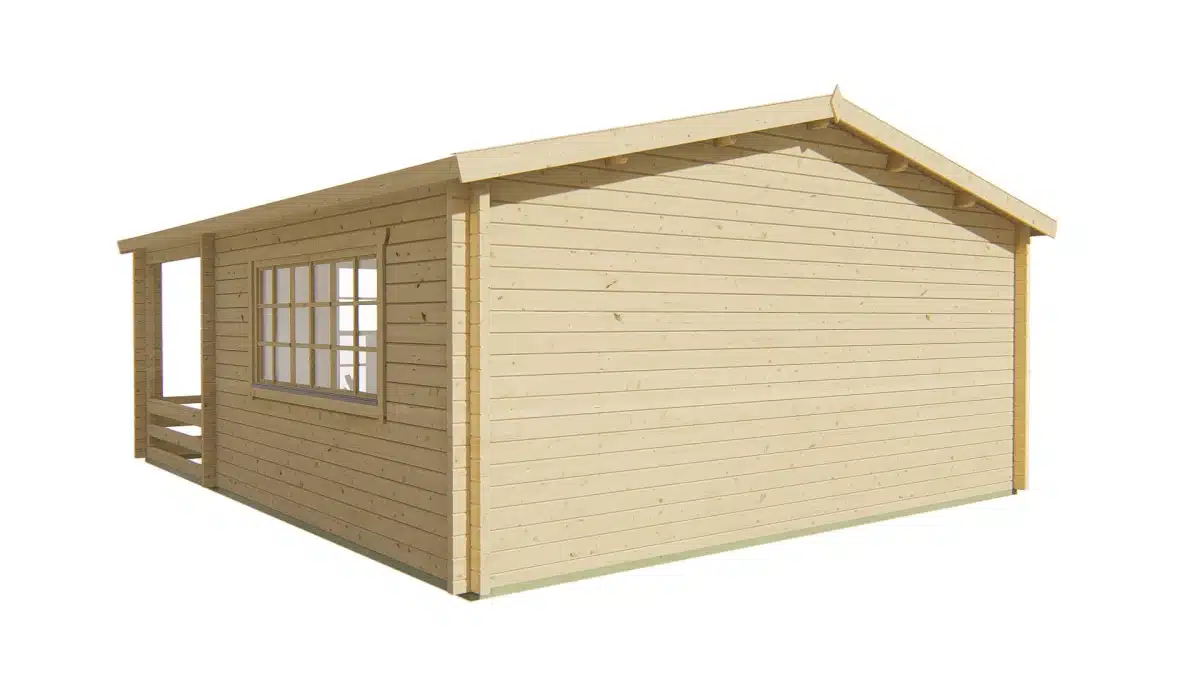 Blokhut – Tuinhuis Nottingham | 58 mm | vuren honinggeel geïmpregneerd