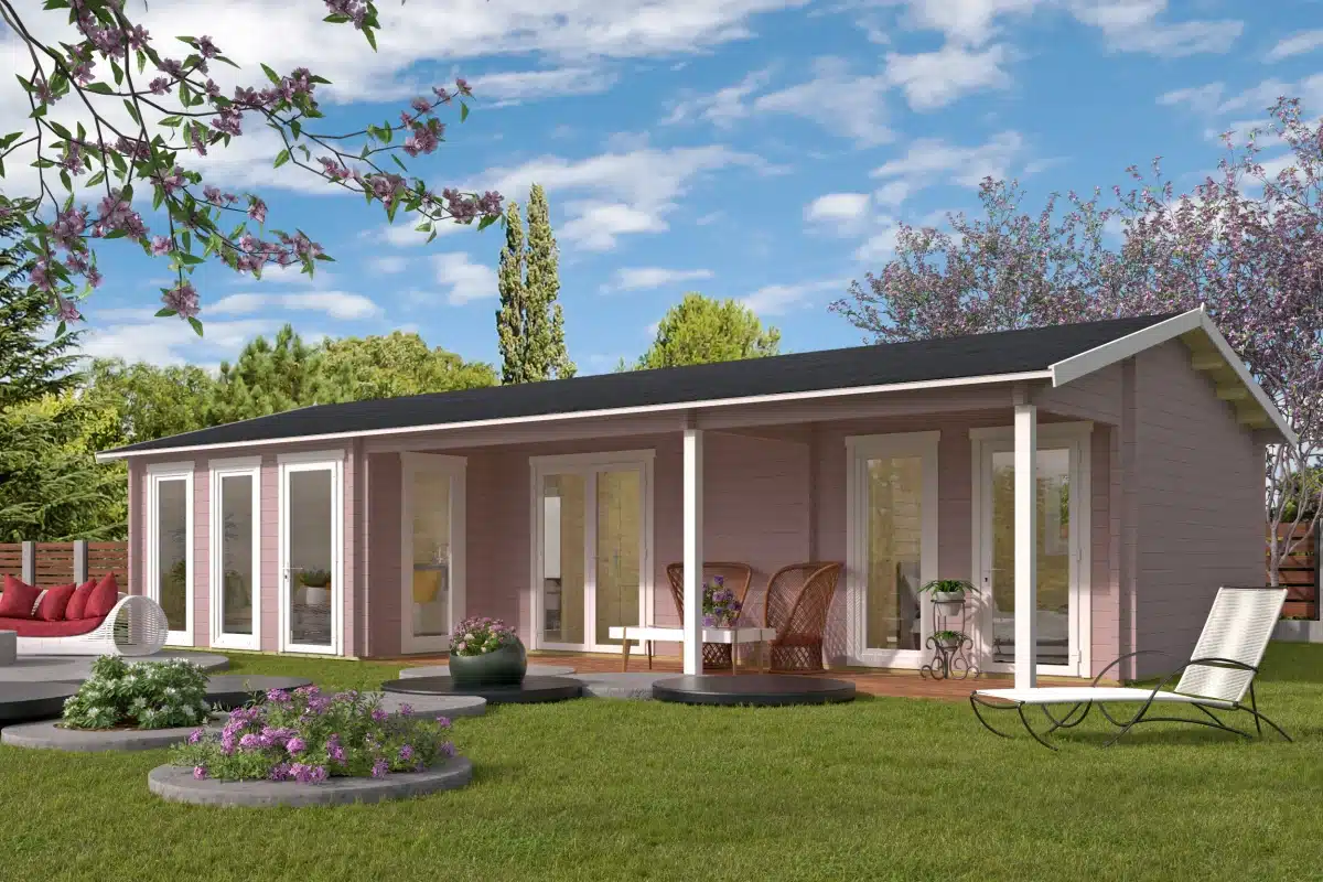Blokhut – Tuinhuis Letterkenny | 70 mm | vuren honinggeel geïmpregneerd