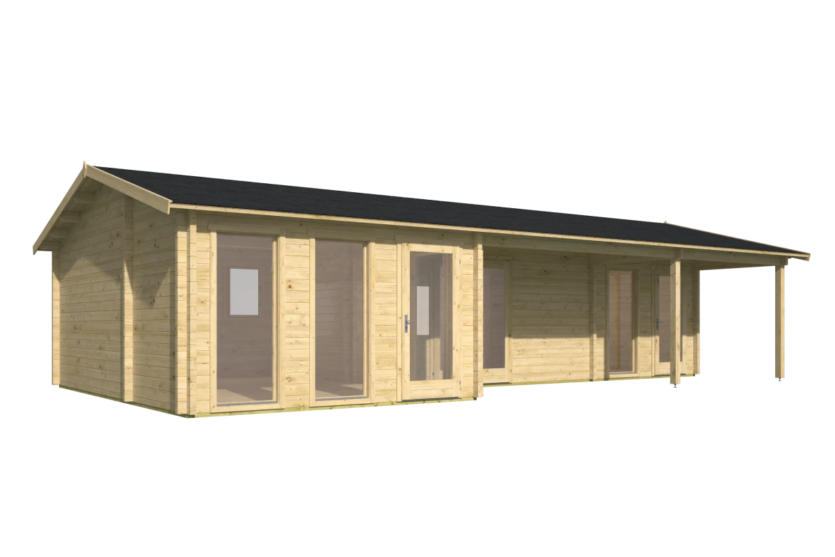 Blokhut – Tuinhuis Letterkenny | 70 mm | vuren honinggeel geïmpregneerd