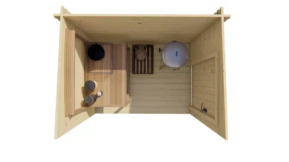 Blokhut – Tuinhuis Aanbouw | 44 mm | vuren onbehandeld