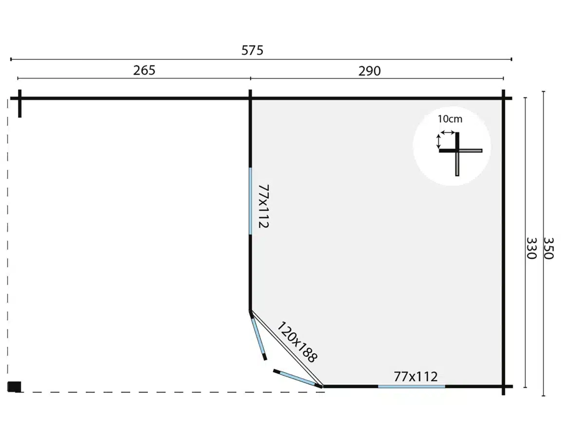 Blokhut – Tuinhuis Christoffer | 28 mm | vuren onbehandeld