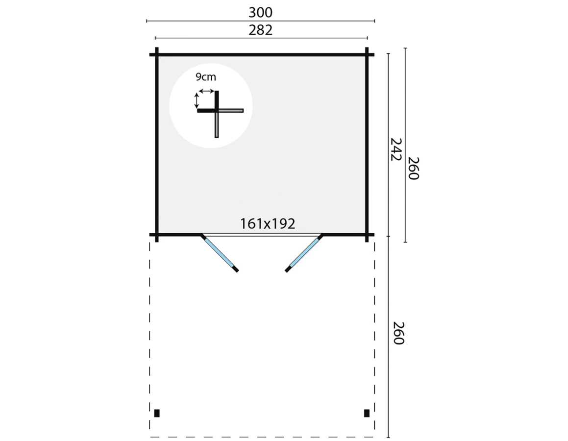 Blokhut – Tuinhuis Georg | 28 mm | vuren onbehandeld
