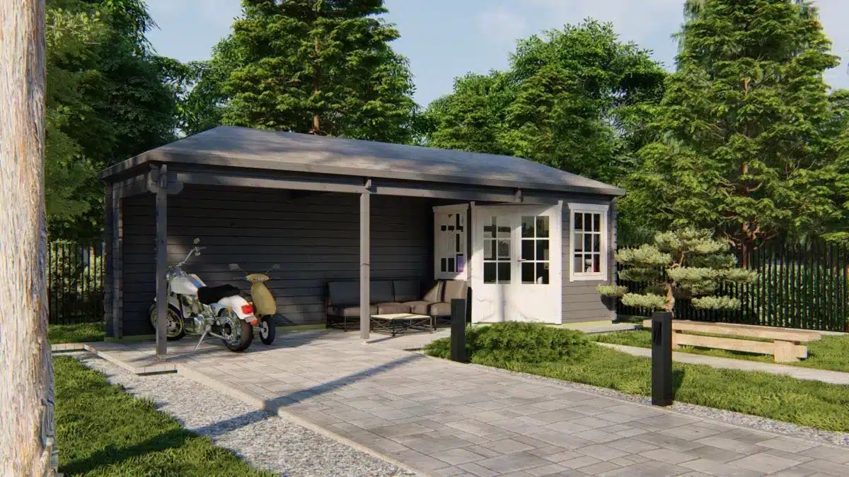 Blokhut – Tuinhuis Gretel | 44 mm | vuren onbehandeld