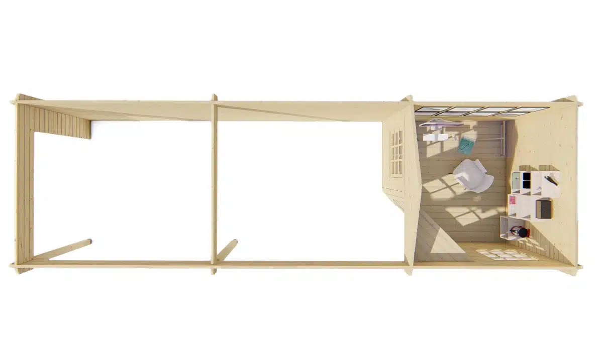 Blokhut – Tuinhuis Gretel | 44 mm | vuren onbehandeld