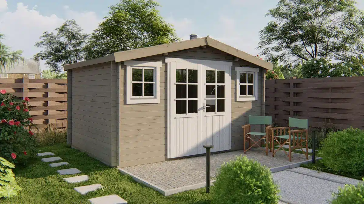 Blokhut – Tuinhuis Juha | 28 mm | vuren groen geïmpregneerd
