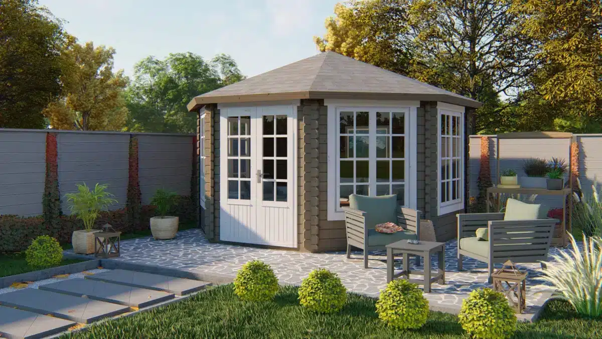 Blokhut – Tuinhuis Lynn | 44 mm | vuren onbehandeld