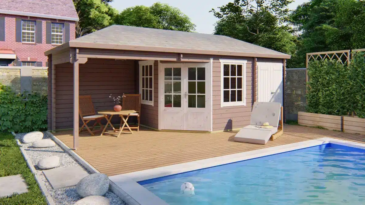 Blokhut – Tuinhuis Olson | 44 mm | vuren onbehandeld