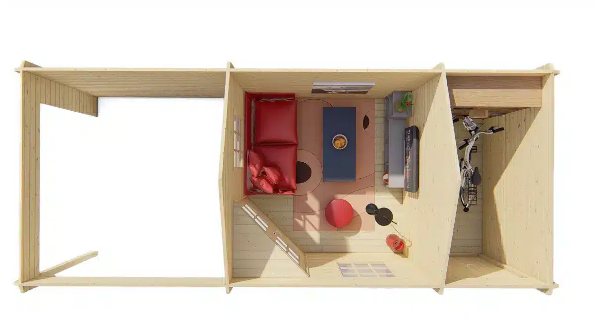 Blokhut – Tuinhuis Olson | 44 mm | vuren onbehandeld