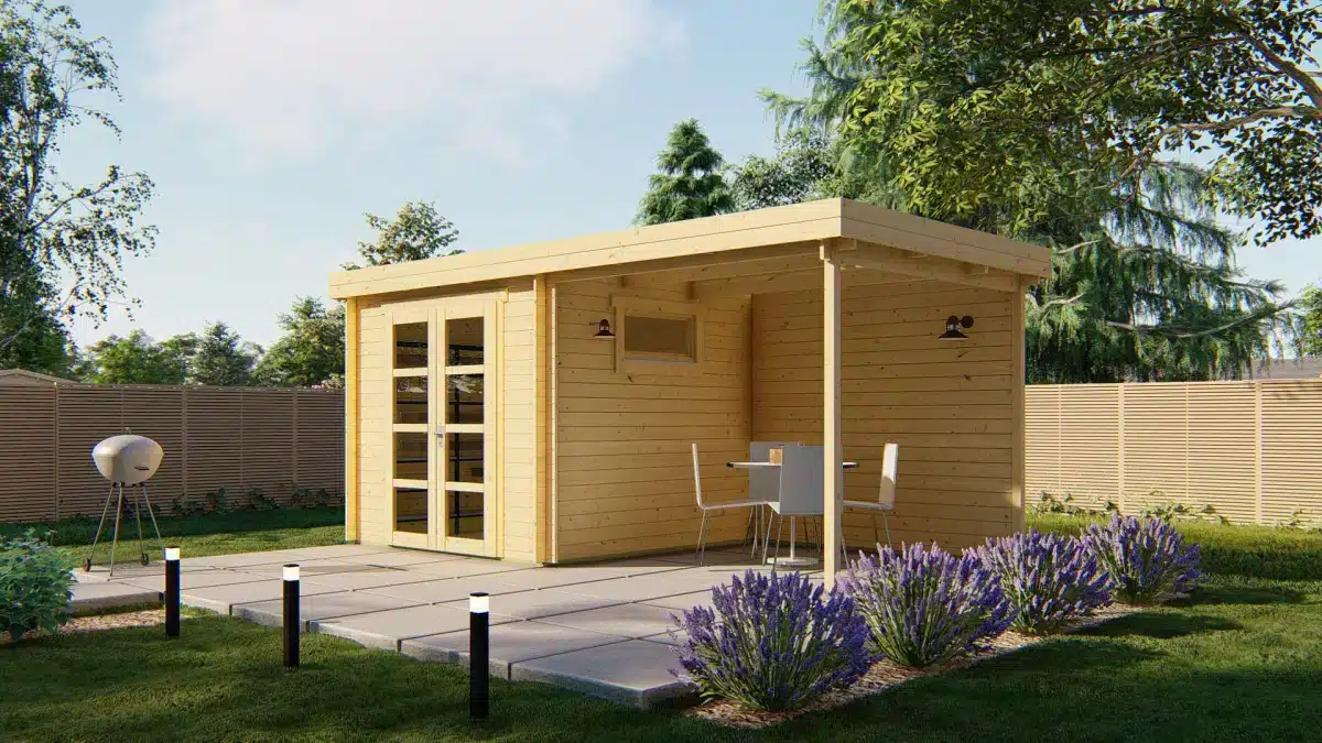 Blokhut – Tuinhuis Brenda | 28 mm | vuren onbehandeld