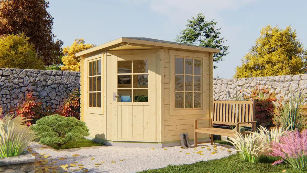 Blokhut – Tuinhuis Jos | 28 mm | vuren groen geïmpregneerd