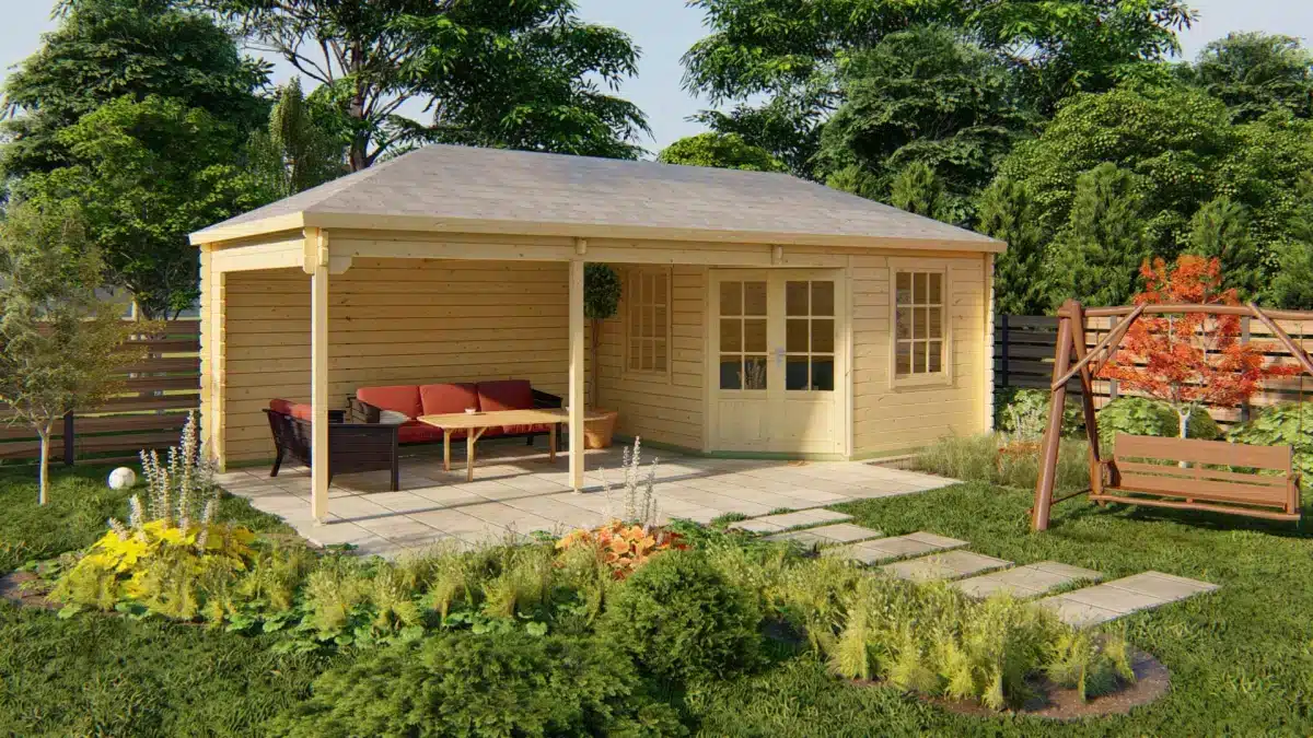 Blokhut – Tuinhuis Paiva | 44 mm | vuren onbehandeld