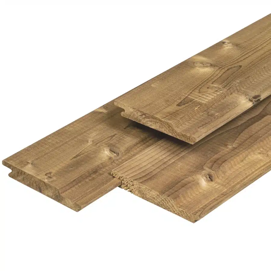 Thermoline thermisch gemodificeerd Grenen overhangend rabat 1,8 x 14,1 x 450 cm