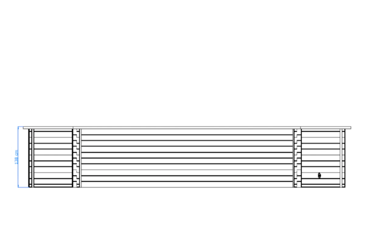 Luxe houten zwembad Cas Abou 814 x 460 x 138 cm