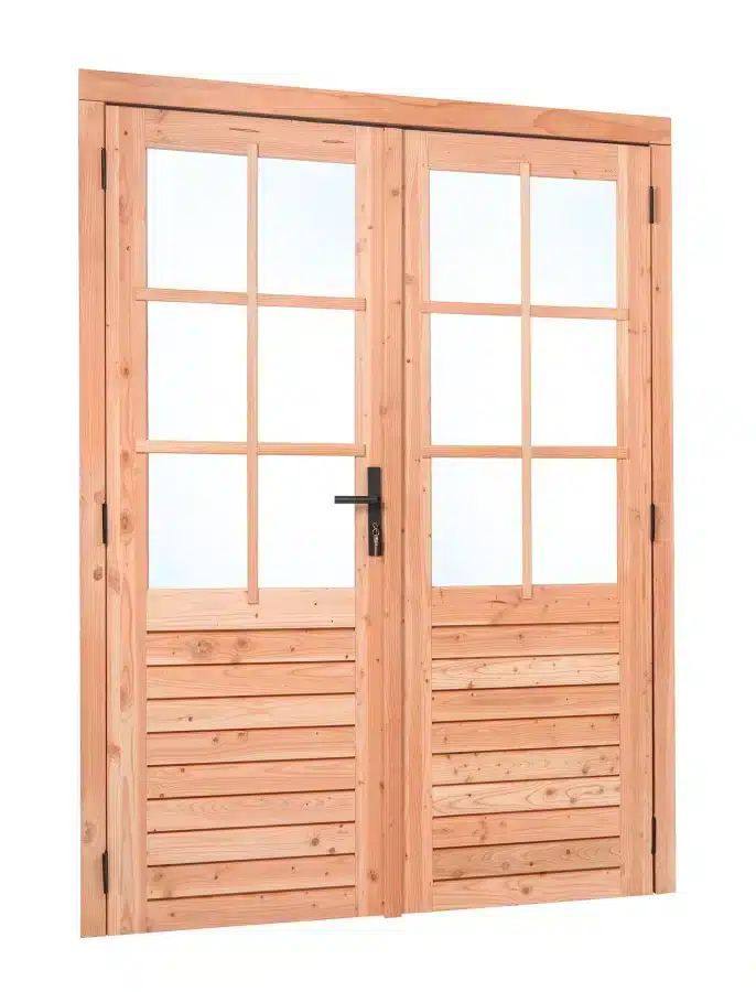 Red Class Wood dubbele glas deur, 6-ruits Dubbele glasdeur B1850 x H2050 mm buitenmaat