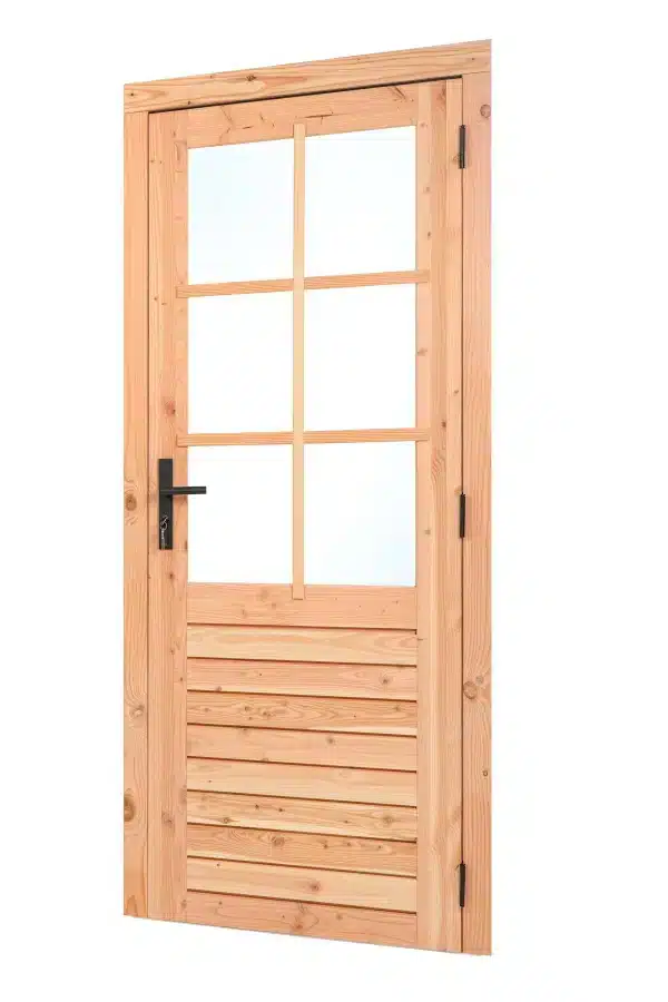 Douglas enkele glas deur 6-ruits B1000xH2050mm buitenmaat, rechtsdraaiend
