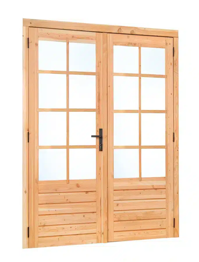 Douglas dubbele glas deur dubbelglas 8-ruits B2050xH2150mm buitenmaat, linksdraaiend