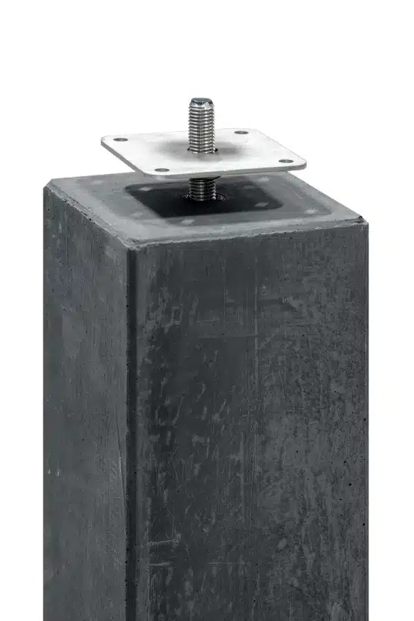Berton© betonpoer 15,0 x 15,0 x 60,0 cm, antraciet, M16-bus, kleine velling