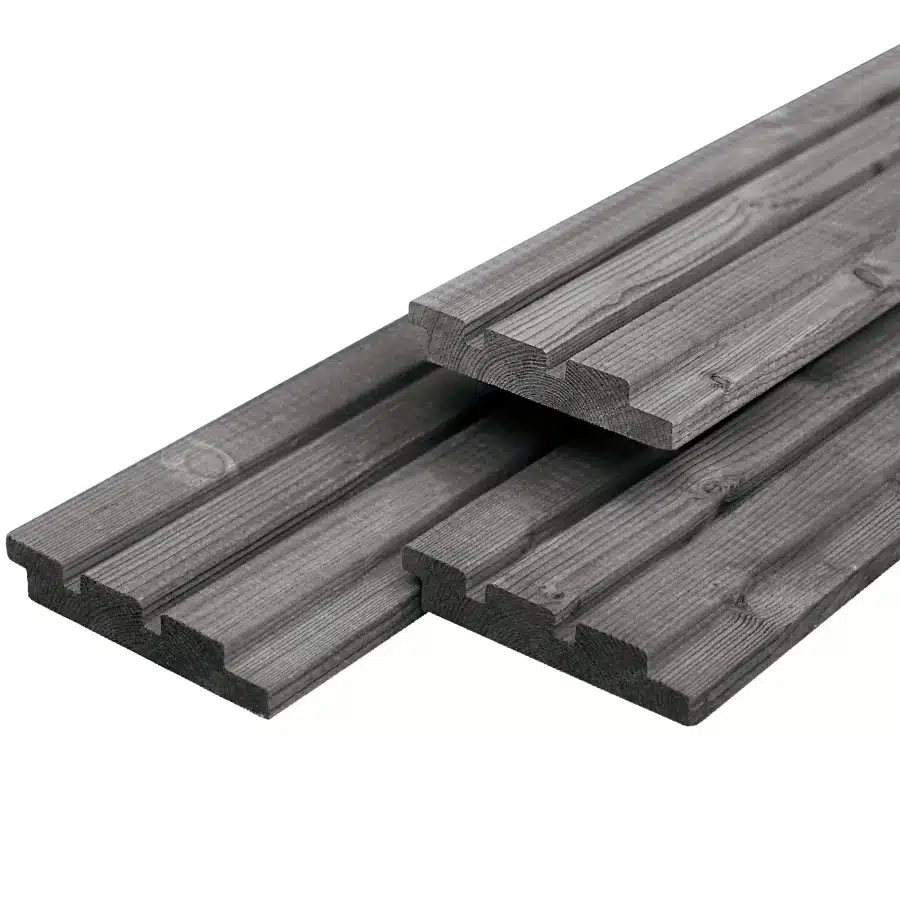 Douglas tripleprofiel, grijs geïmpregneerd 1,9 x 13,0 x 490 cm