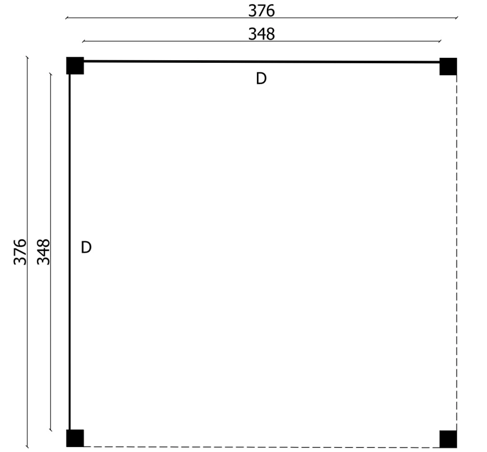 Platdak Stavanger type XL, samenstelling 1, zwart gespoten