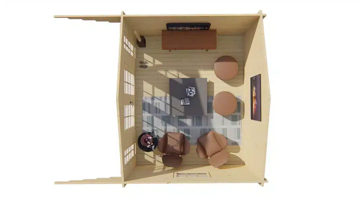 Blokhut – Tuinhuis Inglund | 44 mm | vuren onbehandeld