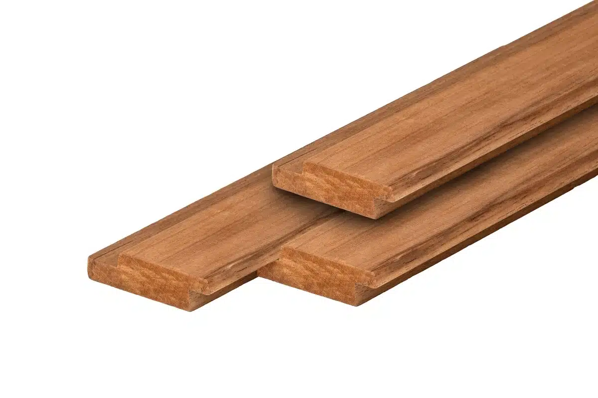Thermoline ayous hardhout channelsiding 2,1 x 9,0 x 365 cm thermisch gemodificeerd, geschaafd