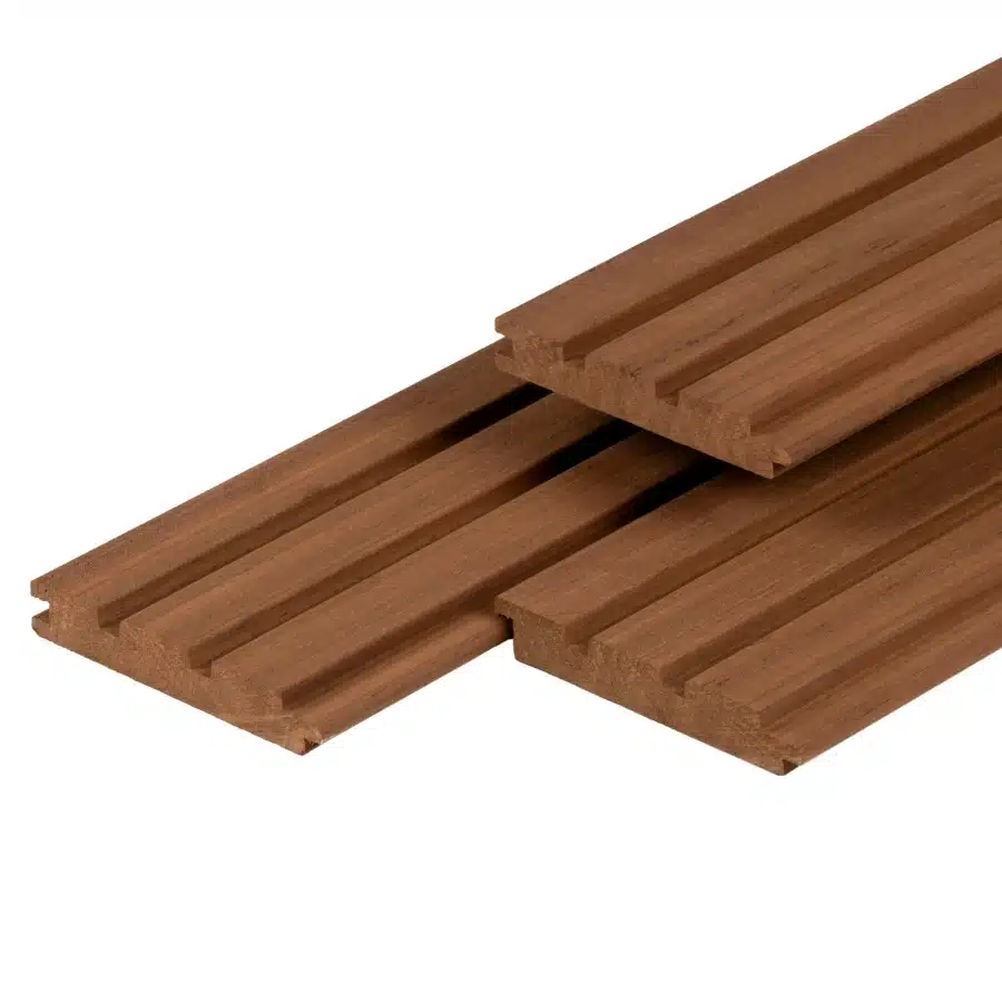 Thermoline ayous hardhout triple profiel 2,1 x 14,5 x 245 cm thermisch gemodificeerd, geschaafd