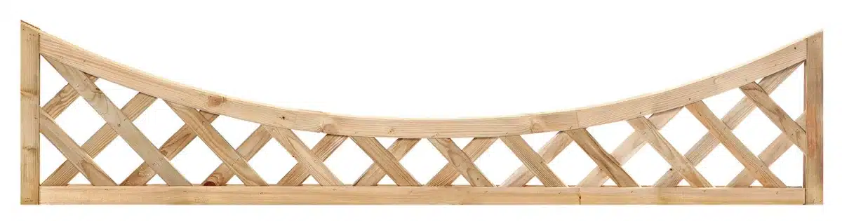 Trellis met holle lijst, diagonale lamellen grenen groen geïmpregneerd H40 x B180 cm