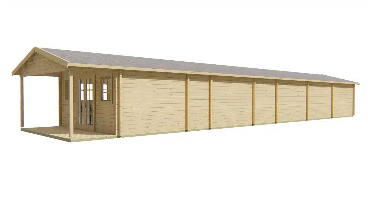 Blokhut – Tuinhuis Athy | 70 mm | Red Class Wood geïmpregneerd