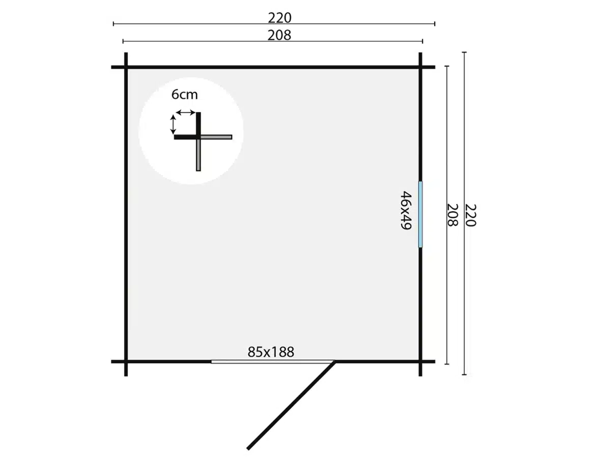 Blokhut – Tuinhuis Eigo | 19 mm | vuren onbehandeld