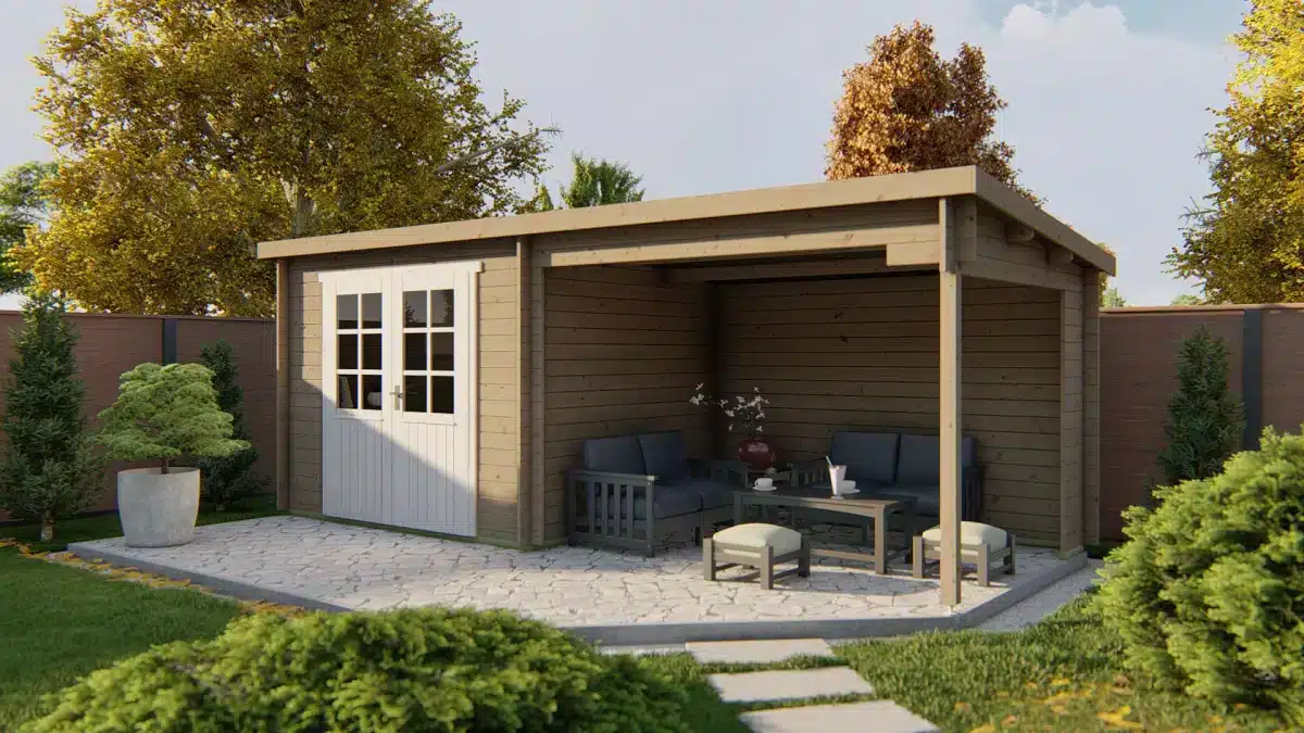 Blokhut – Tuinhuis Freddy | 28 mm | vuren onbehandeld